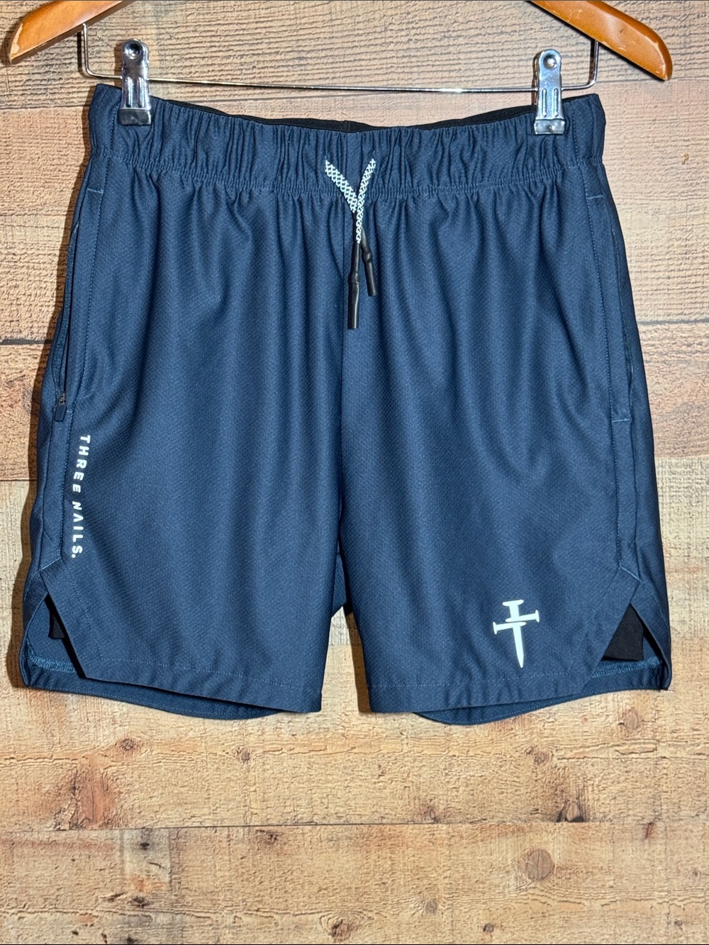 Three Nails Pro Tech 2.0 Lined Shorts Midnight Navy Men’s size Small* Drawstring - Picture 2 of 10